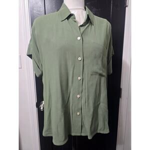 Madewell Green Button Down Women's Blouse Size Small Gently Used